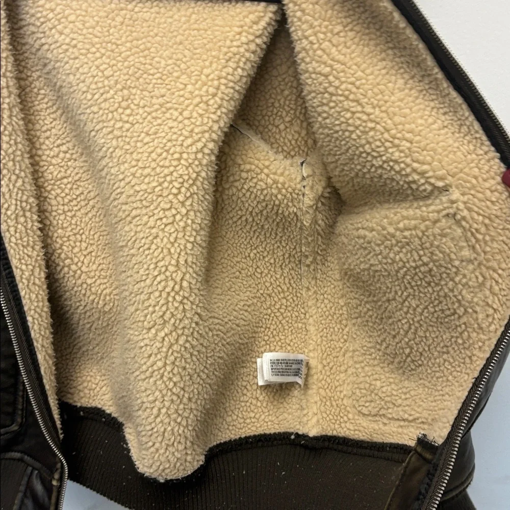 Zara Boys Aviator Bomber Jacket with Cream Fleece